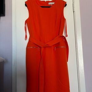 Kasper Vibrant Orange Midi Dress